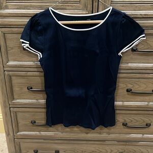 Lauren Ralph Lauren Size Medium Blue top with white trim